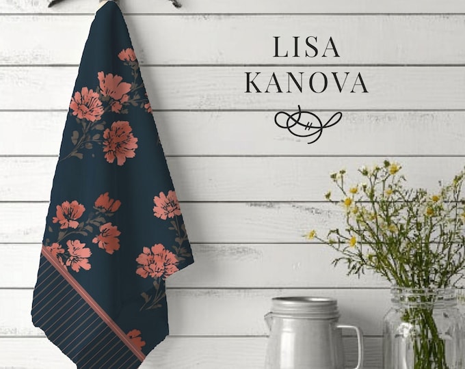 100% Cotton Tea Towel in Naughty & Nice from The Heritage Toile Collection