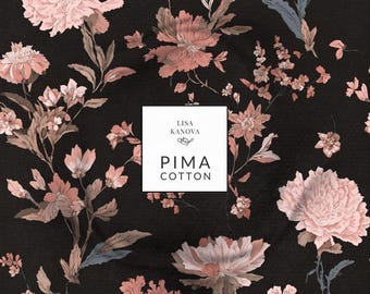 100% Pima Cotton for Sewing, Apparel & Home Décor in Sweet Blush After Dark from The Heritage Toile Collection