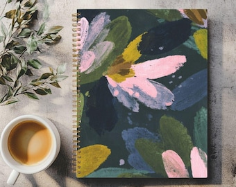 Notebook Hardcover Spiral in Black or Gold by Lisa Kanova 8.5 x 11