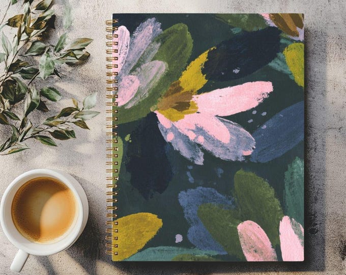 Notebook Hardcover Spiral in Black or Gold by Lisa Kanova 8.5 x 11