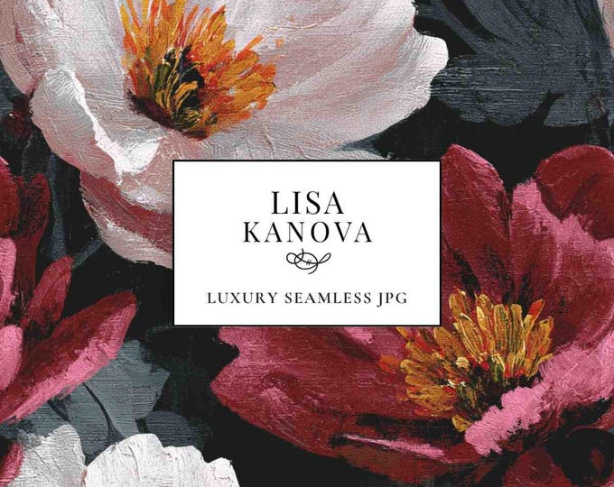 Floral Seamless Pattern: Modern Style, Luxury Designer (JPG Digital Download)