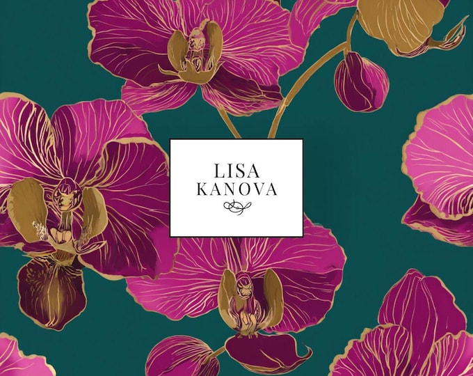 Exclusive License | Late Night Tea on the Terrace | Teal and Purple Floral Seamless Repeat Pattern | Lisa Kanova Surface Design