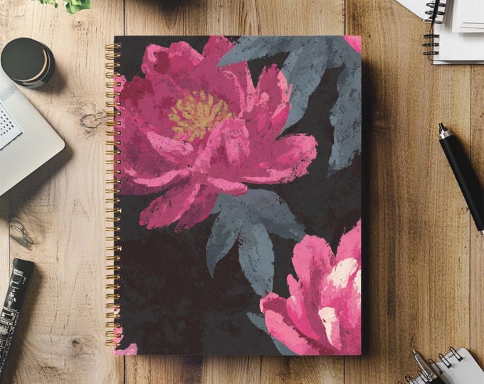 2026 & 2027 Planner Hardcover Spiral 8.5 x 11 In Black or Gold Spiral Binding