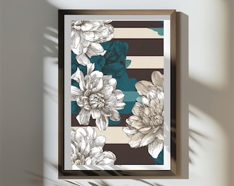 Oversized Floral Wall Art Print – Modern Flower Design (Digital Download)