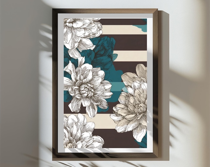 Oversized Floral Wall Art Print – Modern Flower Design (Digital Download)