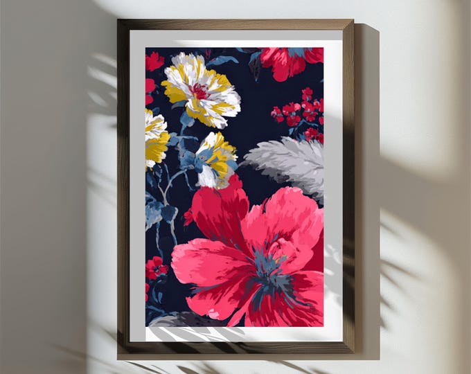 Oversized Floral Wall Art Print – Modern Flower Design (Digital Download)