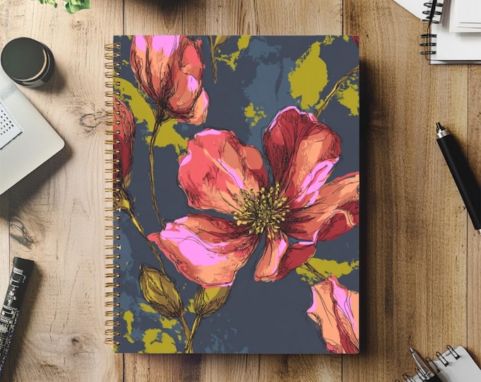 2026 & 2027 Planner Hardcover Spiral 8.5 x 11 In Black or Gold Spiral Binding