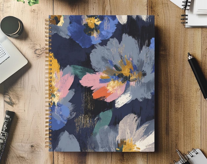 2026 & 2027 Planner Hardcover Spiral 8.5 x 11 In Black or Gold Spiral Binding