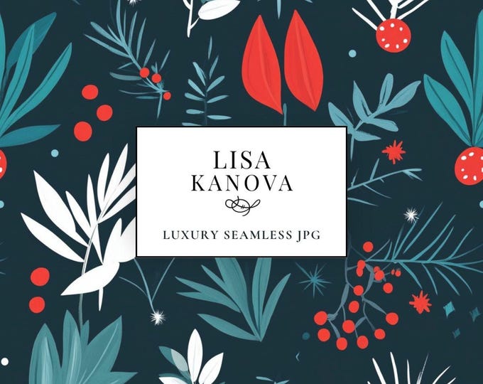 Holiday Seamless Pattern: Modern Style, Luxury Fabric Design (JPG Digital Download)
