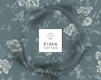100% Pima Cotton for Sewing, Apparel & Home Décor in Lakeside Bliss from The Heritage Toile Collection