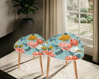 A Late Afternoon in Provence Triangle Coffee Table Set of 2 (Made in USA)