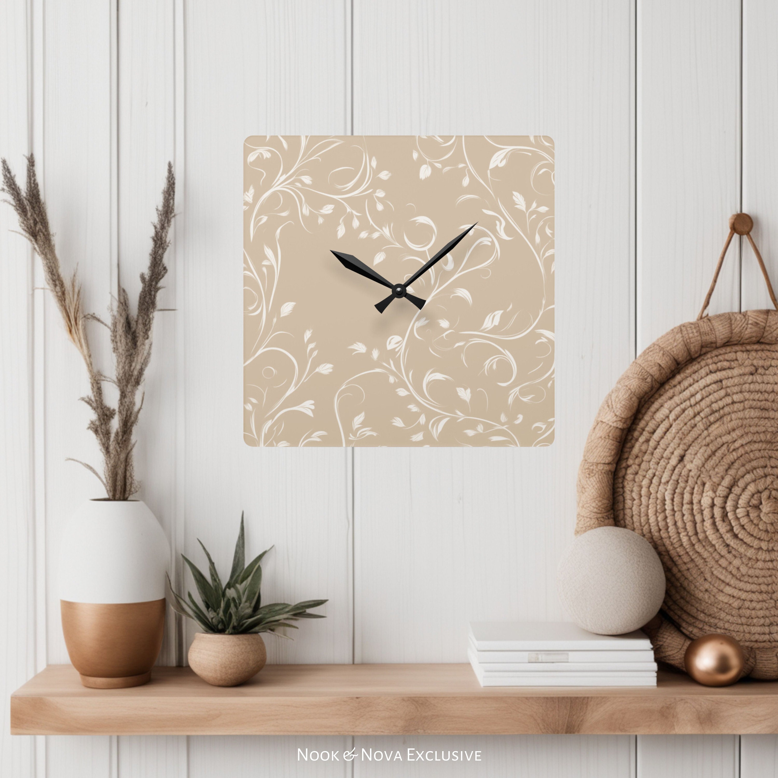 Modern Boho Acrylic Wall Clock in Square or Round Shape - Etsy