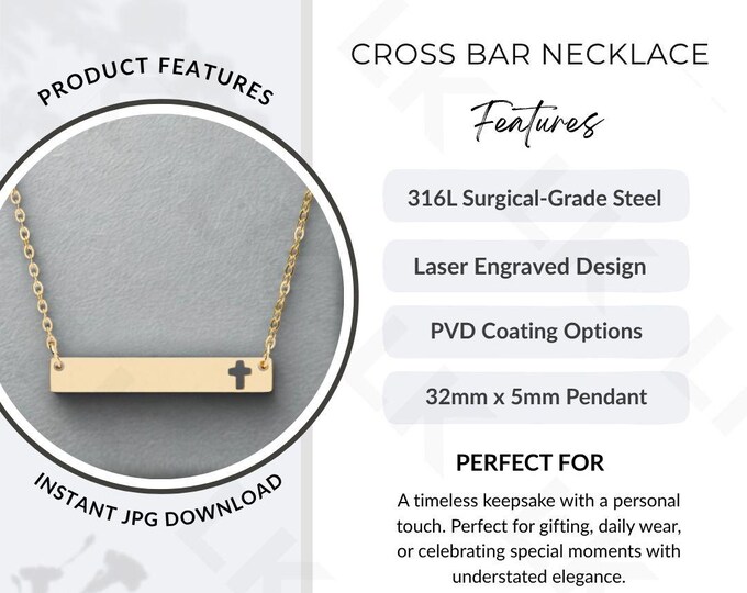 Etsy Listing Photo | Cross Bar Necklace Features Image (JPG Download)