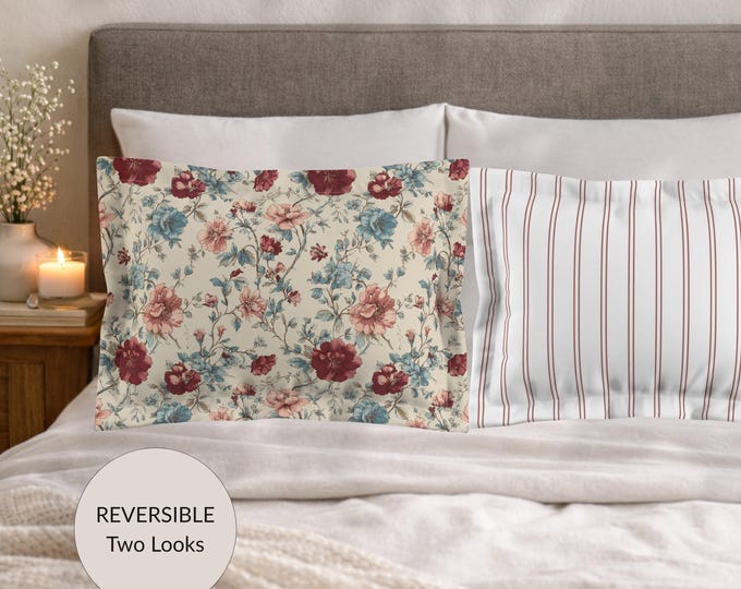 100% Cotton Reversible Pillow Shams – Proper Garden Toile Collection