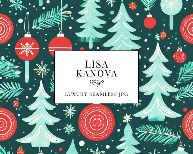 Holiday Seamless Pattern: Modern Style, Luxury Fabric Design (JPG Digital Download)