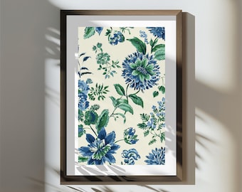 Statement Wall Art Print | Digital Download | Bold Maximalist Wall Art 24x36 | Gallery Wall Decor in Garden Fancy at the Seaside