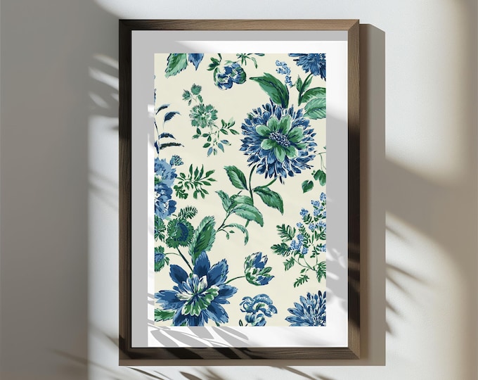 Statement Wall Art Print | Digital Download | Bold Maximalist Wall Art 24x36 | Gallery Wall Decor in Garden Fancy at the Seaside