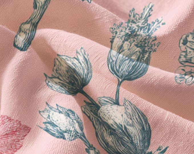 Pima Cotton Vintage Botanical Floral Pattern Fabric