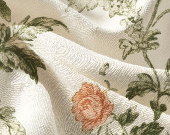 Vintage Rose Floral Fabric | Combed Cotton Pima, Toile Floral Print
