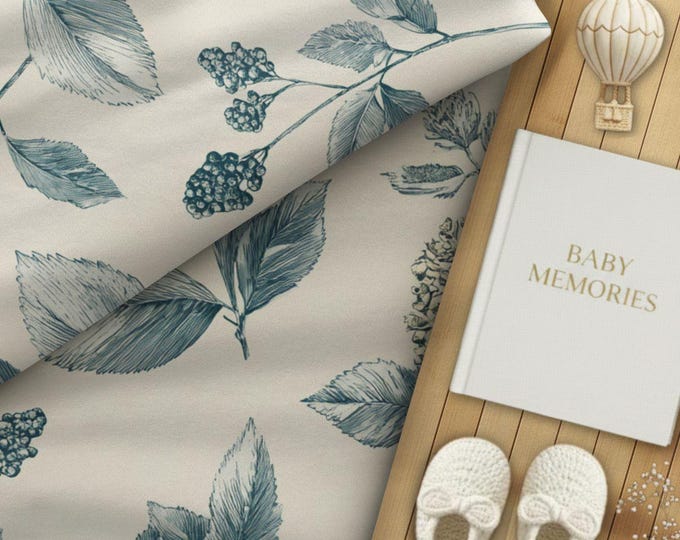 100% Pima Cotton Nursery or Kid's Room Modern Heirloom Floral Fabric