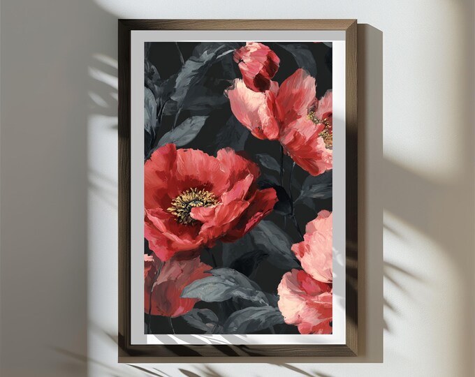 Oversized Floral Wall Art Print – Modern Flower Design (Digital Download)
