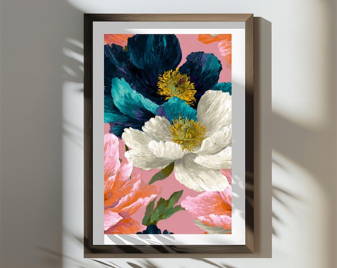 Oversized Floral Wall Art Print – Modern Flower Design (Digital Download)