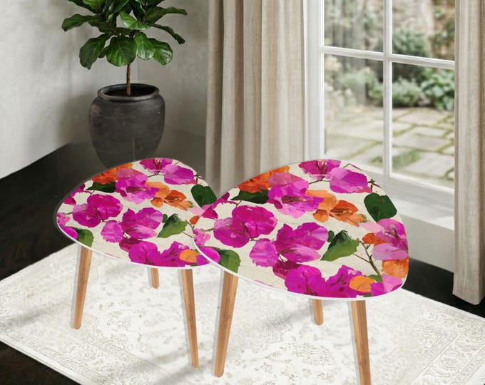 Cappuccino in the Villa | Modern Artisan Nesting Accent Tables | Bamboo and MDF