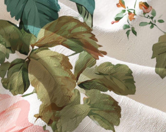 Vintage Rose Floral Fabric Cotton Pima