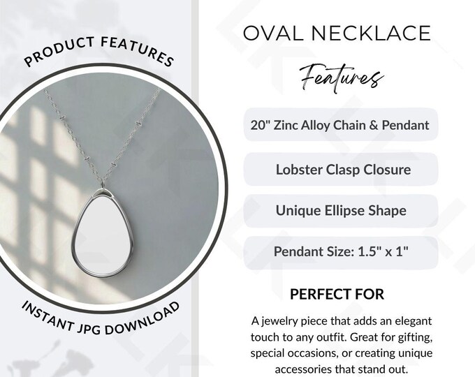 Etsy Listing Photo | Oval Pendant Necklace Features Image (JPG Download)