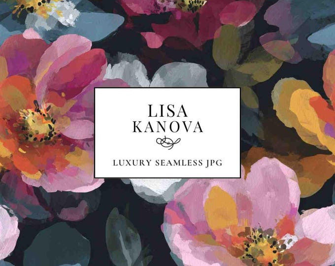 Floral Seamless Pattern: Modern Style, Luxury Designer (JPG Digital Download)