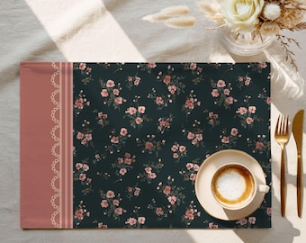 Exclusive Designer Pattern Placemat | 100% Cotton Twill in Evening Garden