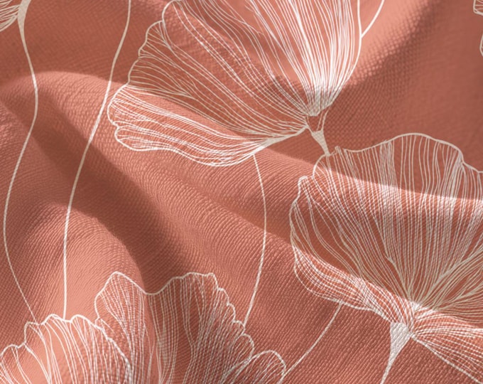 Coral Floral Pima Cotton Fabric, Apparel & Home Décor