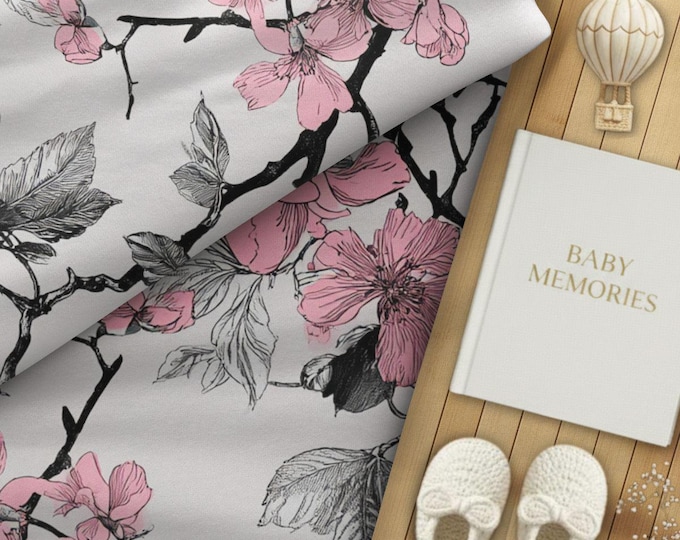 100% Pima Cotton Nursery or Kid's Room Modern Heirloom Floral Fabric