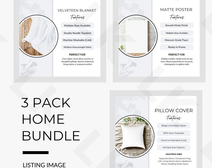 Etsy Listing Photo Bundle | Home Decor Features (Instant Download)