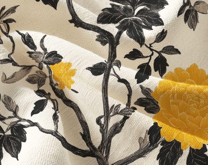 Lanterns at the Summer Estate | 100% Pima Cotton Fabric | Bold Botanical by Lisa Kanova