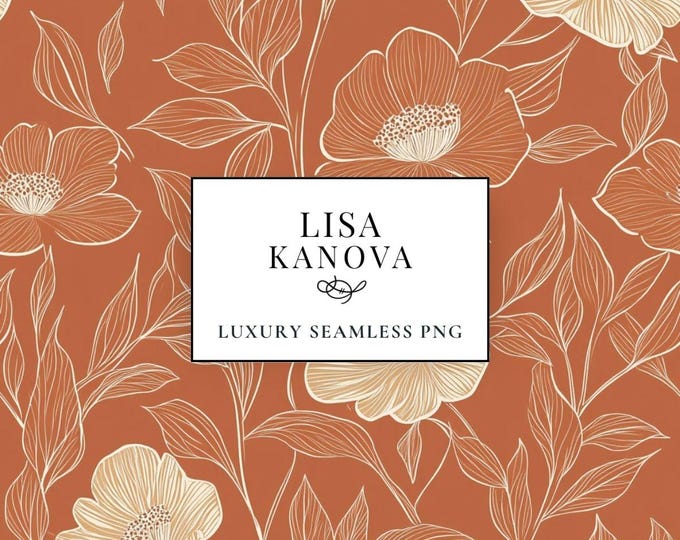 Floral Seamless Pattern – Vintage European Style, Fall Hues (PNG Digital Download)