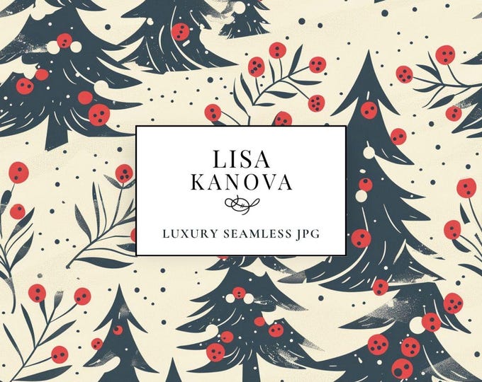 Holiday Seamless Pattern: Modern Style, Luxury Fabric Design (JPG Digital Download)