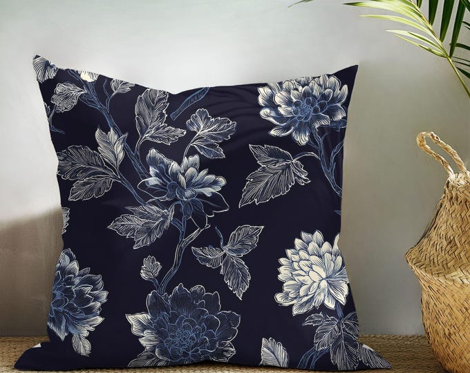 Cotton Twill Or Faux Linen Designer Reversible Throw Pillow Cover By Lisa Kanova