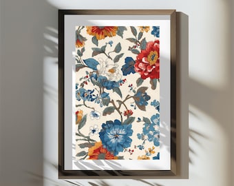 Rendevous in the Courtyard | Statement Wall Art Print | Digital Download | Bold Maximalist Wall Art 24x36 | Gallery Wall Decor