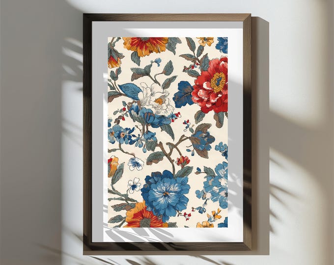 Rendevous in the Courtyard | Statement Wall Art Print | Digital Download | Bold Maximalist Wall Art 24x36 | Gallery Wall Decor