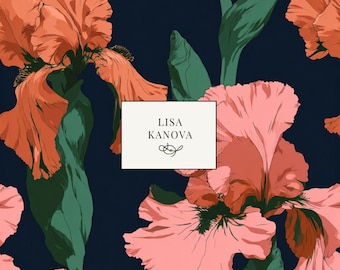 Exclusive License | Muted Red and Pink Floral Seamless Repeat Pattern | Lisa Kanova Surface Design