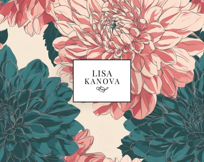 Exclusive License | Pink and Teal Floral Seamless Repeat Pattern | Lisa Kanova Surface Design