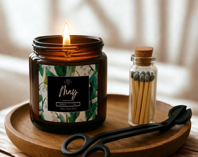Lily of the Valley Candle Gift Set – Soy Wax, Candle Trimmer & Matches