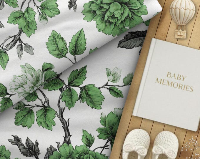 100% Pima Cotton Nursery or Kid's Room Modern Heirloom Floral Fabric