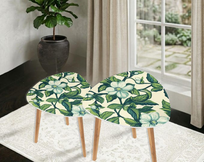 Waltz in the Garden | Triangle Coffee Table Set of 2 (Made in USA)