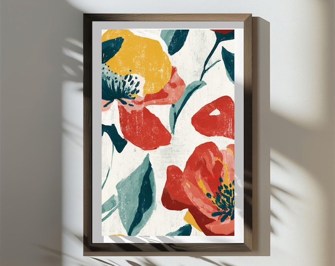 Oversized Floral Wall Art Print – Modern Flower Design (Digital Download)