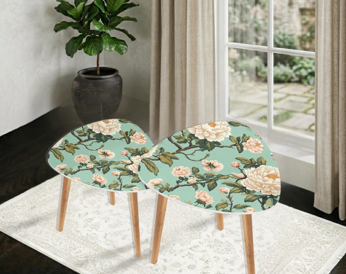 The Belvedere Botanical Artisan Nesting Side Table Set Made in the USA