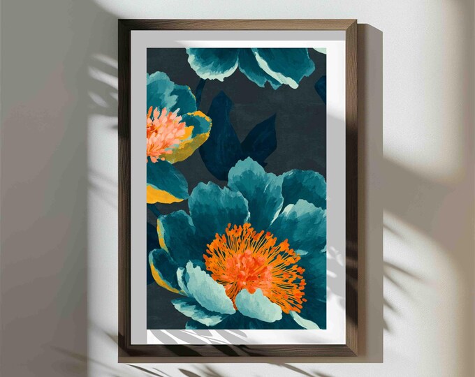 Oversized Floral Wall Art Print – Modern Flower Design (Digital Download)