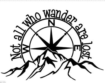 Not All Who Wander Are Lost car decal, laptop decal, vinyl decal