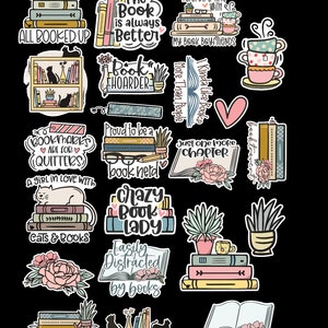 Book Lovers Sticker Bundle/stickers/journaling/book Lovers Book and ...